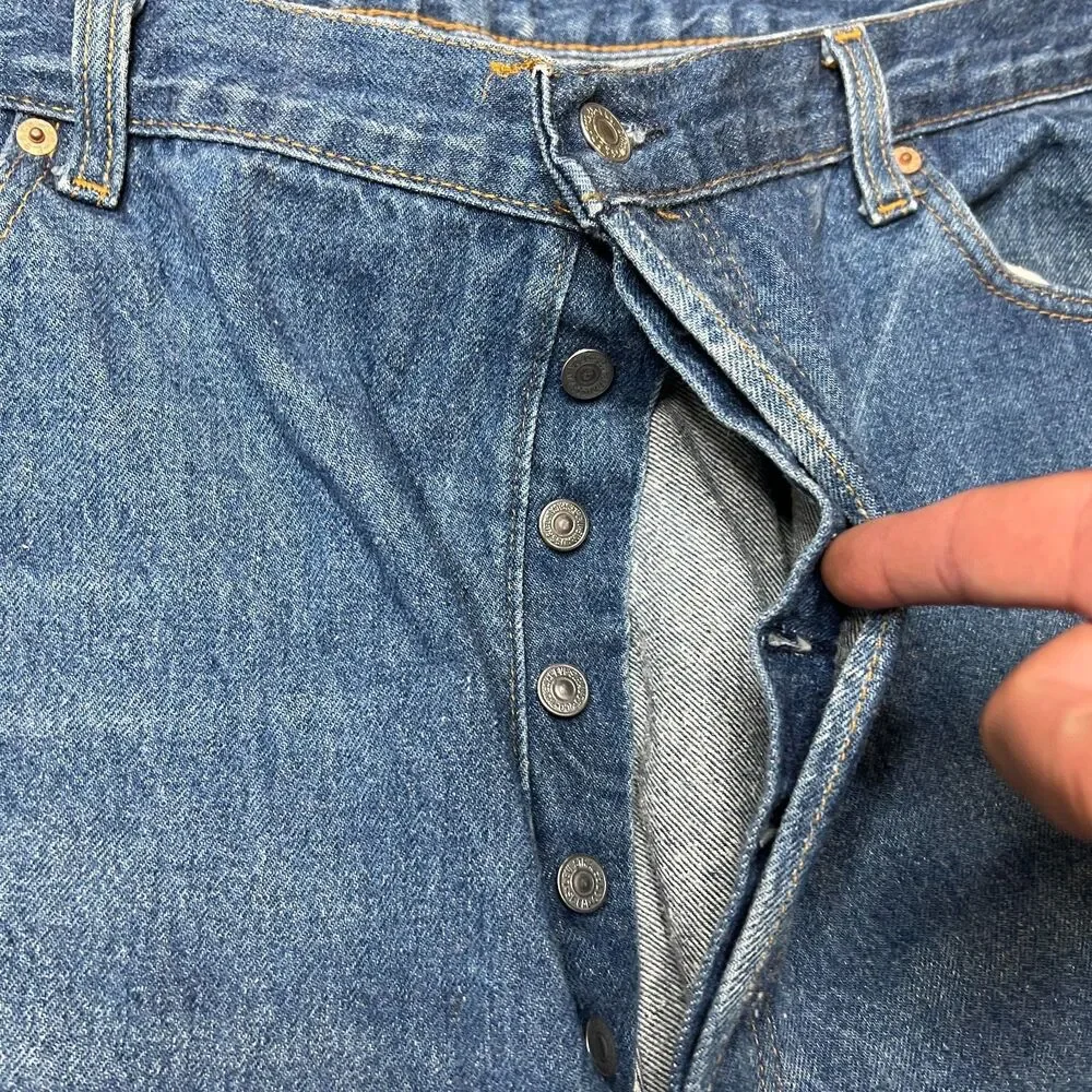 Vintage Levi's 501 Jeans Men's 46x30 (Fits 42x27.5) Blue Cotton Denim Straight